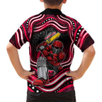 Melbourne Renegades Cricket Family Matching Long Sleeve Bodycon Dress and Hawaiian Shirt Australian Cricket Mascot - Modern Indigenous Style