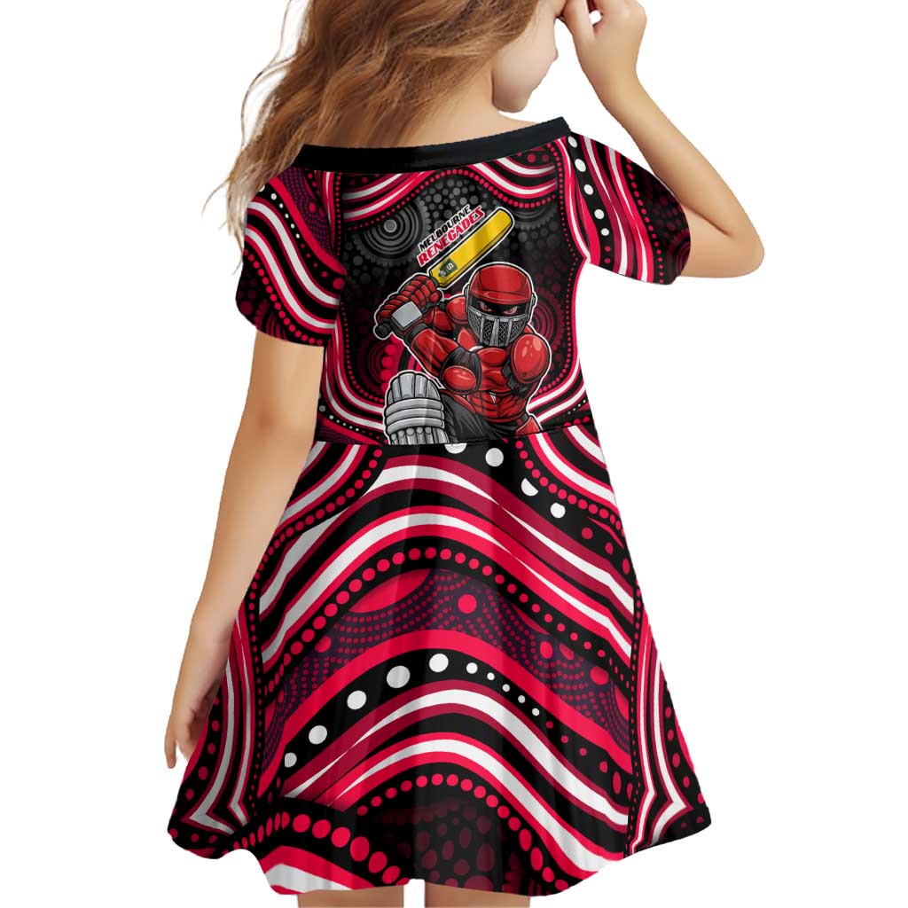 Melbourne Renegades Cricket Family Matching Long Sleeve Bodycon Dress and Hawaiian Shirt Australian Cricket Mascot - Modern Indigenous Style