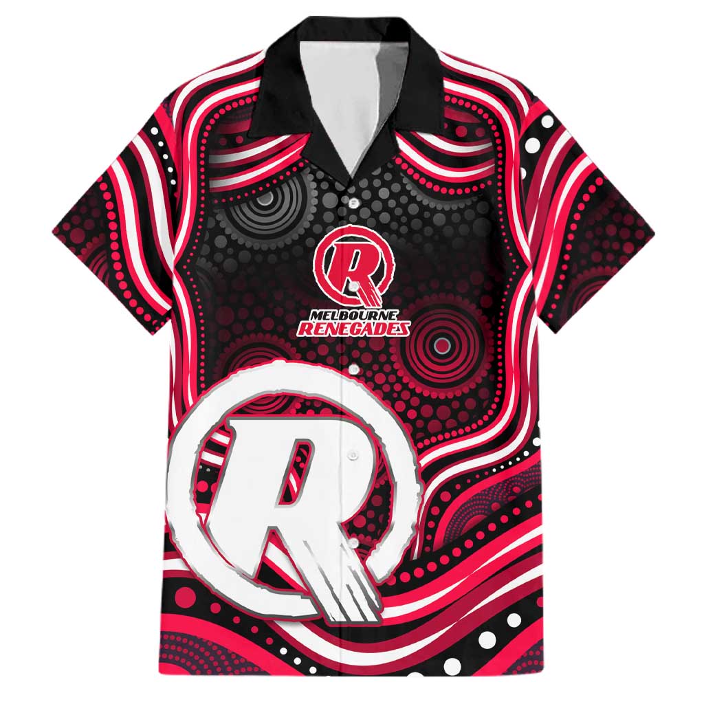 Melbourne Renegades Cricket Family Matching Long Sleeve Bodycon Dress and Hawaiian Shirt Australian Cricket Mascot - Modern Indigenous Style