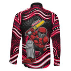 Melbourne Renegades Cricket Family Matching Long Sleeve Bodycon Dress and Hawaiian Shirt Australian Cricket Mascot - Modern Indigenous Style