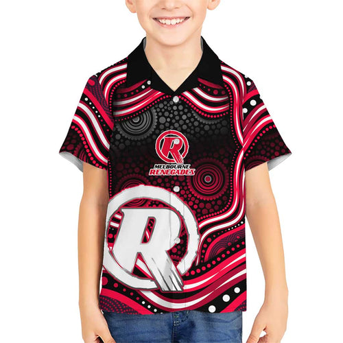 Melbourne Renegades Cricket Family Matching Long Sleeve Bodycon Dress and Hawaiian Shirt Australian Cricket Mascot - Modern Indigenous Style