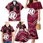 Melbourne Renegades Cricket Family Matching Mermaid Dress and Hawaiian Shirt Australian Cricket Mascot - Modern Indigenous Style