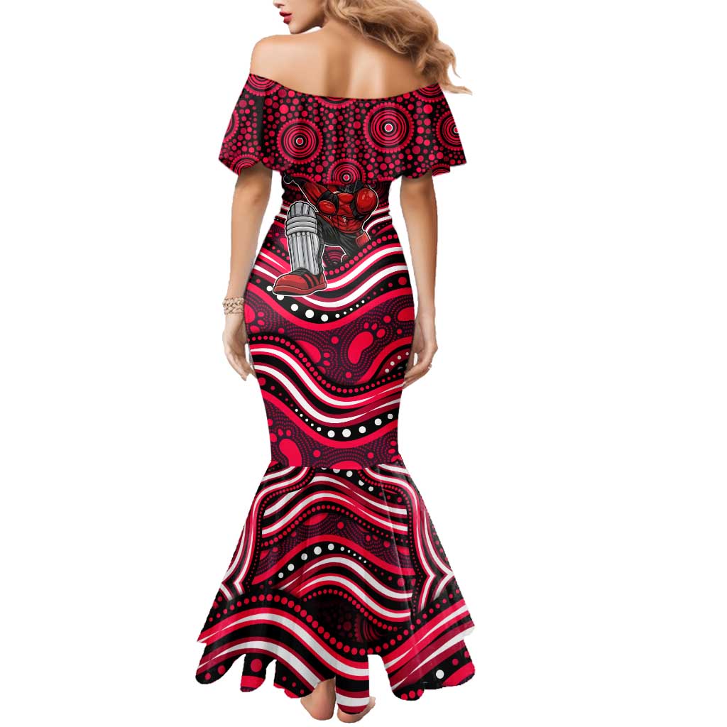 Melbourne Renegades Cricket Family Matching Mermaid Dress and Hawaiian Shirt Australian Cricket Mascot - Modern Indigenous Style