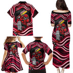 Melbourne Renegades Cricket Family Matching Puletasi and Hawaiian Shirt Australian Cricket Mascot - Modern Indigenous Style