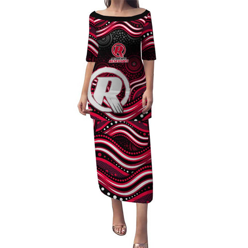 Melbourne Renegades Cricket Family Matching Puletasi and Hawaiian Shirt Australian Cricket Mascot - Modern Indigenous Style