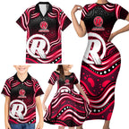 Melbourne Renegades Cricket Family Matching Short Sleeve Bodycon Dress and Hawaiian Shirt Australian Cricket Mascot - Modern Indigenous Style