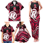 Melbourne Renegades Cricket Family Matching Tank Maxi Dress and Hawaiian Shirt Australian Cricket Mascot - Modern Indigenous Style