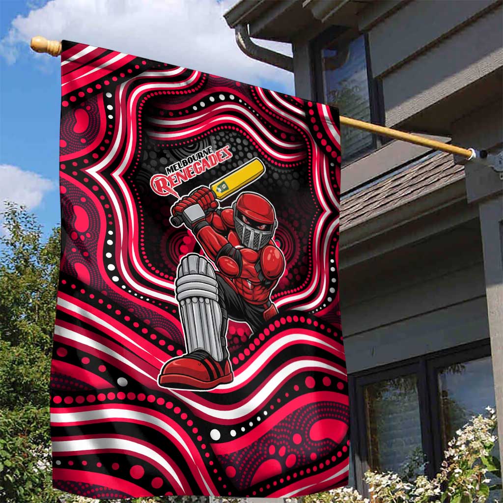 Melbourne Renegades Cricket Garden Flag Australian Cricket Mascot - Modern Indigenous Style