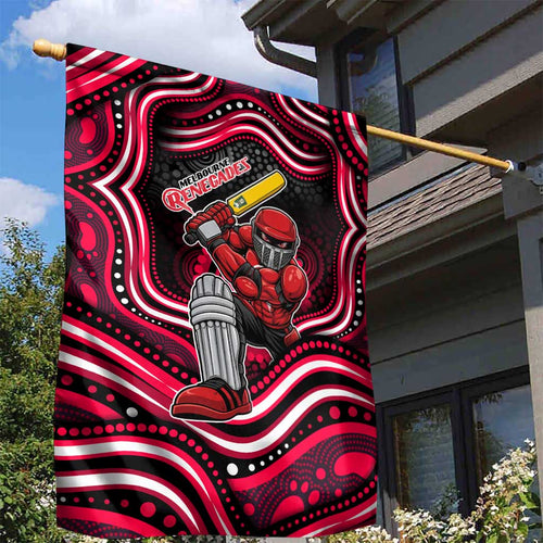 Melbourne Renegades Cricket Garden Flag Australian Cricket Mascot - Modern Indigenous Style