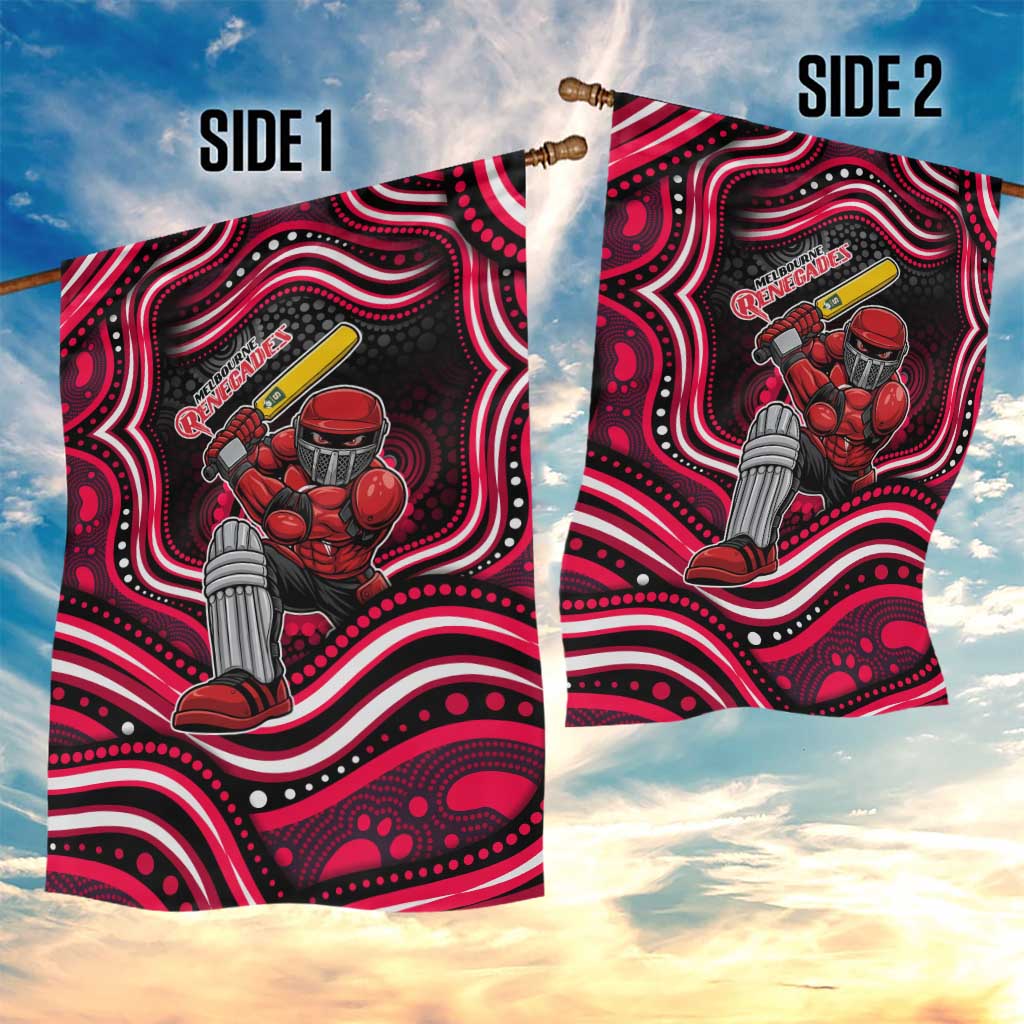 Melbourne Renegades Cricket Garden Flag Australian Cricket Mascot - Modern Indigenous Style