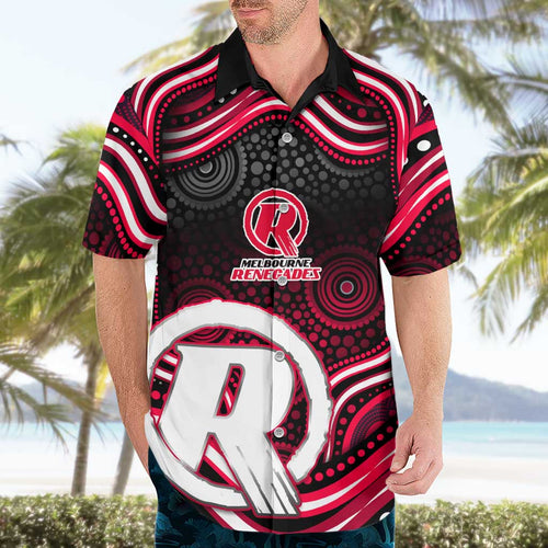 Melbourne Renegades Cricket Hawaiian Shirt Australian Cricket Mascot - Modern Indigenous Style