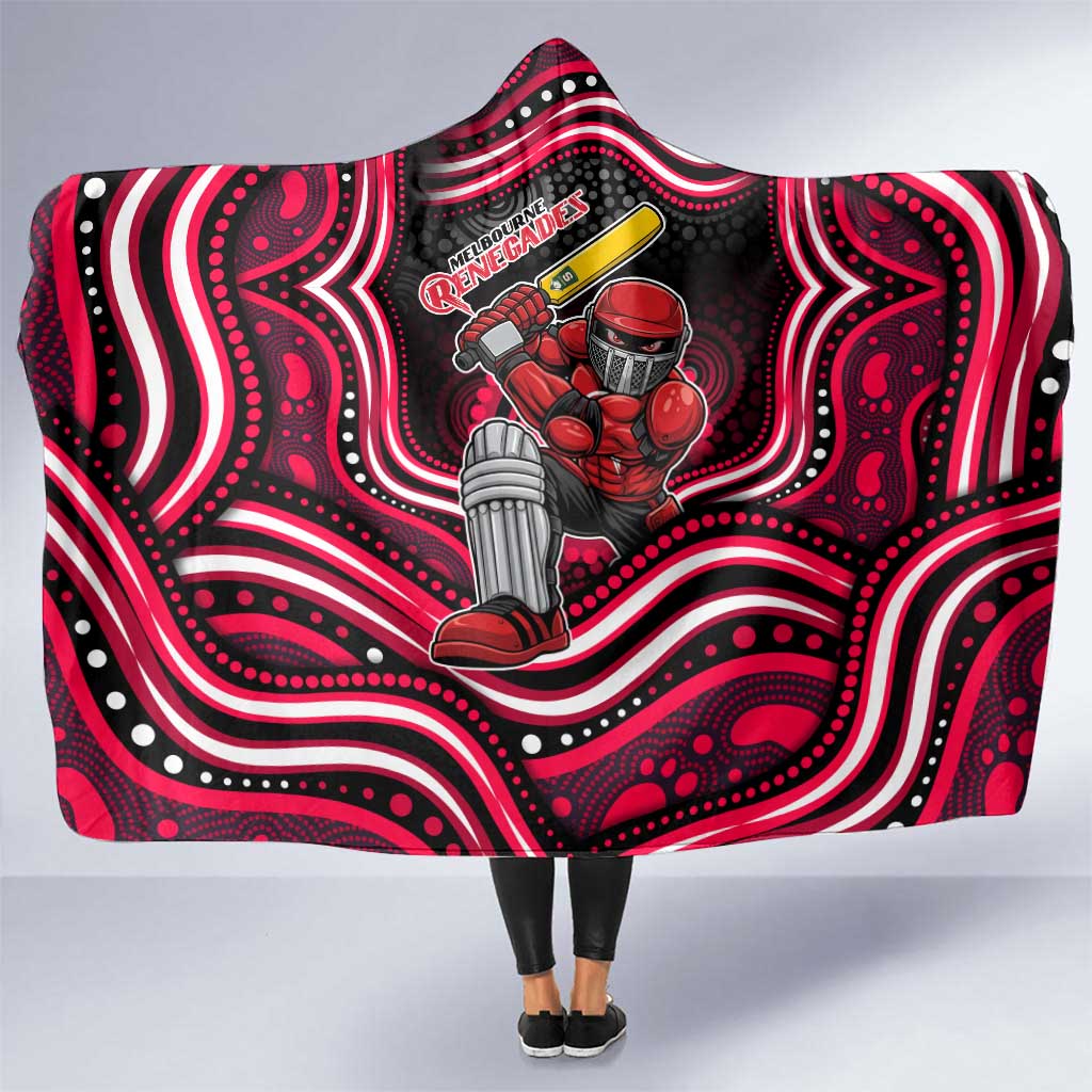 Melbourne Renegades Cricket Hooded Blanket Australian Cricket Mascot - Modern Indigenous Style