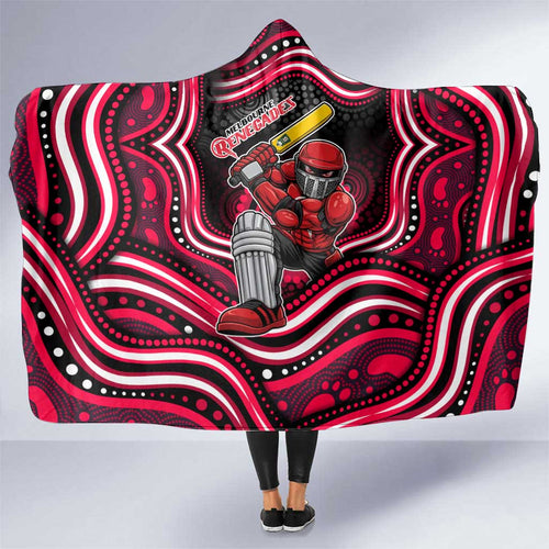 Melbourne Renegades Cricket Hooded Blanket Australian Cricket Mascot - Modern Indigenous Style