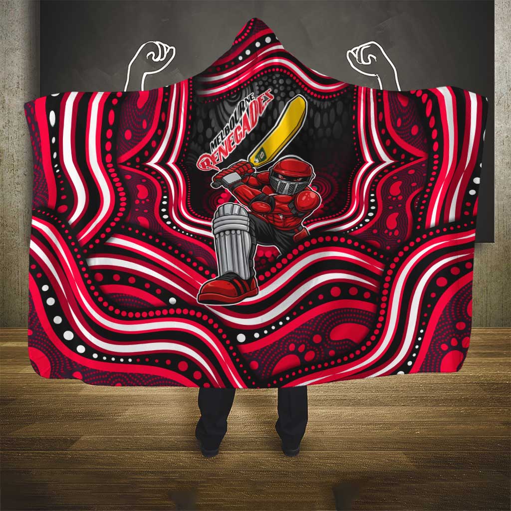 Melbourne Renegades Cricket Hooded Blanket Australian Cricket Mascot - Modern Indigenous Style