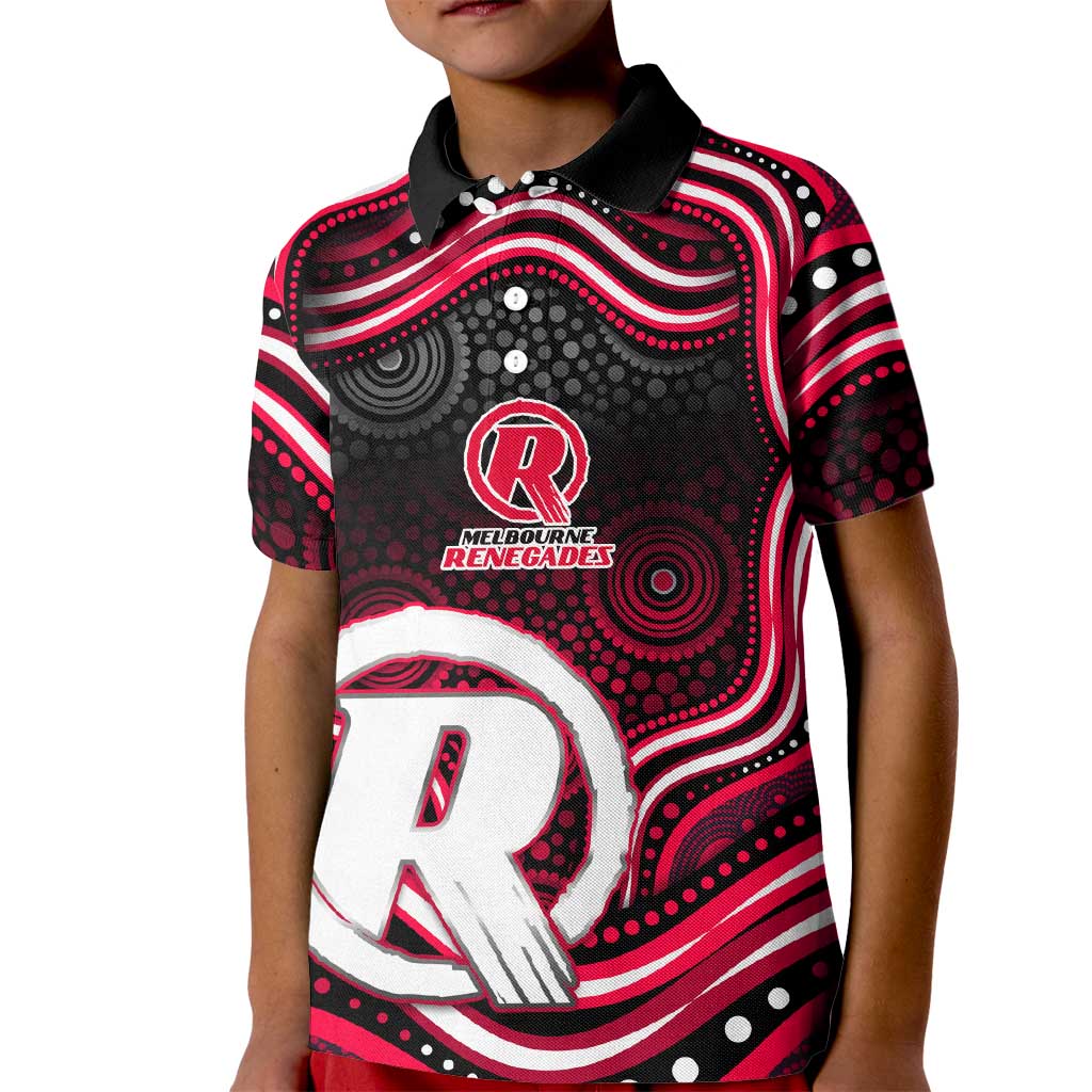 Melbourne Renegades Cricket Kid Polo Shirt Australian Cricket Mascot - Modern Indigenous Style