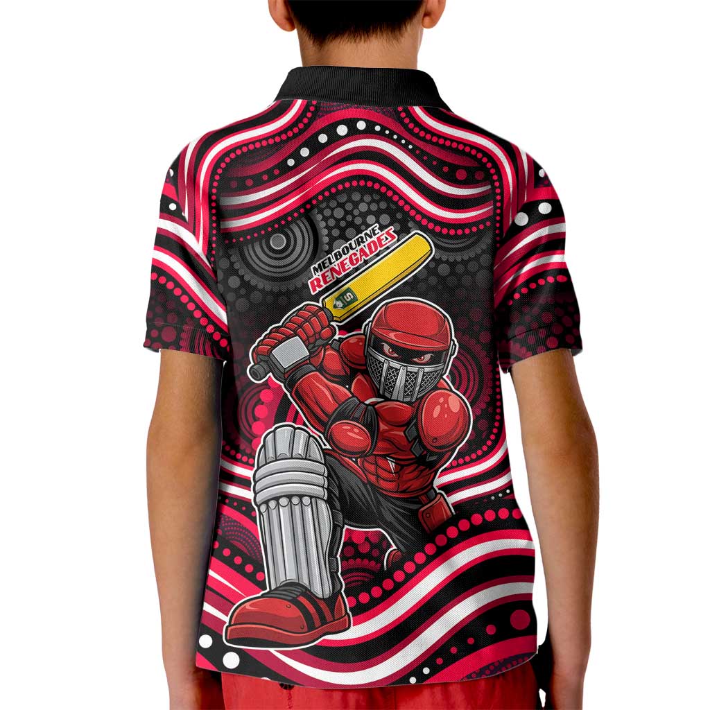 Melbourne Renegades Cricket Kid Polo Shirt Australian Cricket Mascot - Modern Indigenous Style