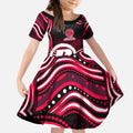 Melbourne Renegades Cricket Kid Short Sleeve Dress Australian Cricket Mascot - Modern Indigenous Style