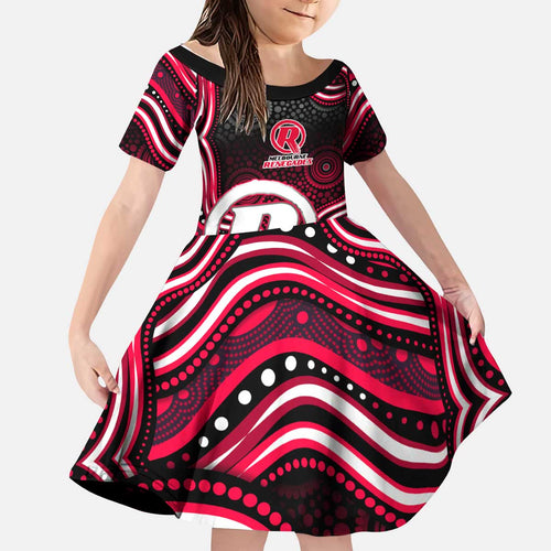 Melbourne Renegades Cricket Kid Short Sleeve Dress Australian Cricket Mascot - Modern Indigenous Style