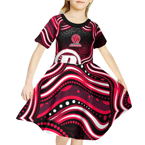 Melbourne Renegades Cricket Kid Short Sleeve Dress Australian Cricket Mascot - Modern Indigenous Style