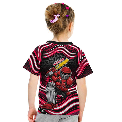 Melbourne Renegades Cricket Kid T Shirt Australian Cricket Mascot - Modern Indigenous Style