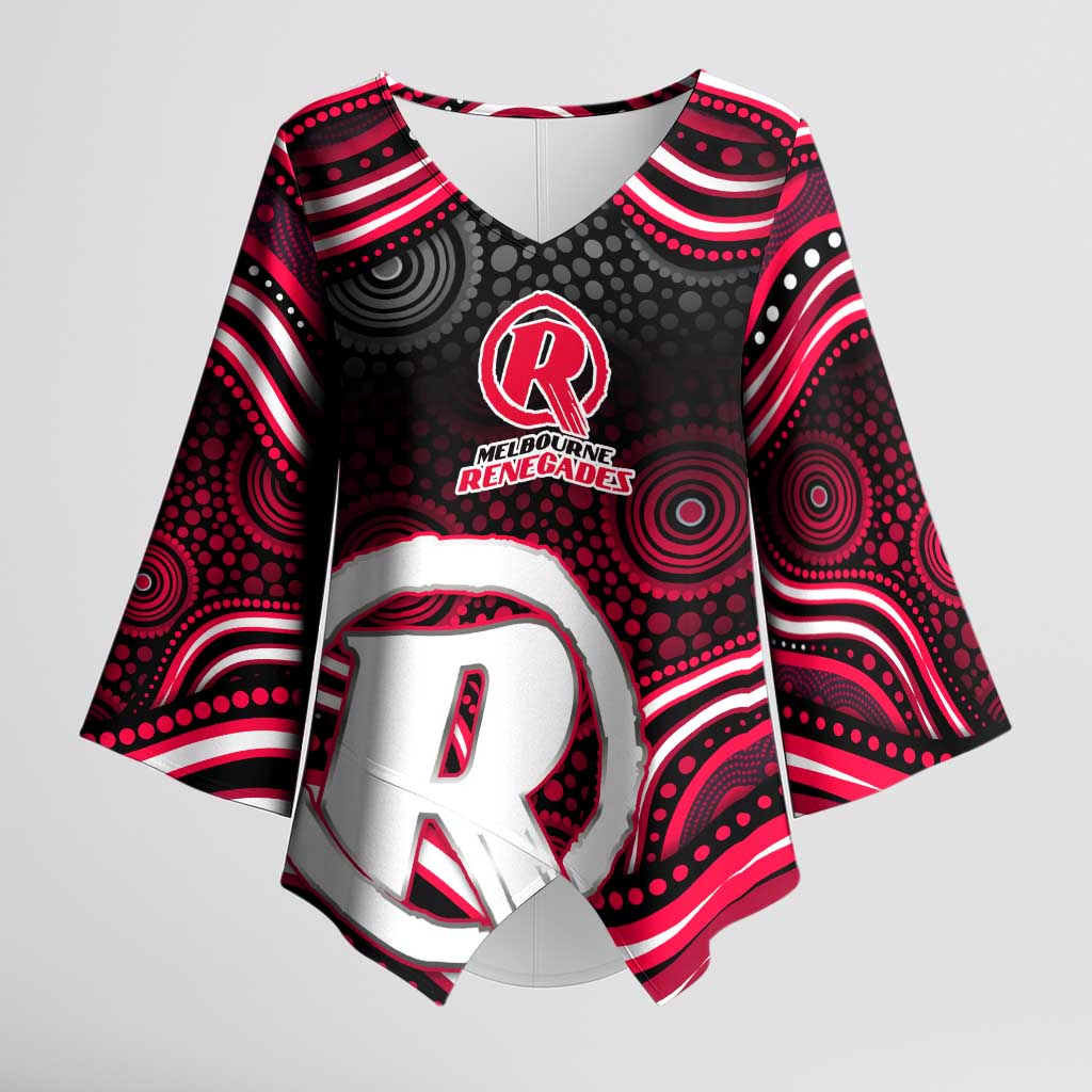 Melbourne Renegades Cricket Kimono Sleeve Blouse Australian Cricket Mascot - Modern Indigenous Style