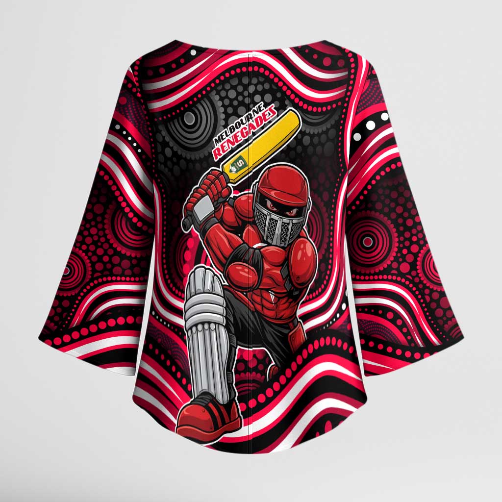 Melbourne Renegades Cricket Kimono Sleeve Blouse Australian Cricket Mascot - Modern Indigenous Style