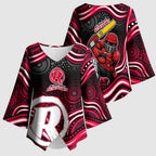 Melbourne Renegades Cricket Kimono Sleeve Blouse Australian Cricket Mascot - Modern Indigenous Style