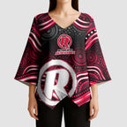 Melbourne Renegades Cricket Kimono Sleeve Blouse Australian Cricket Mascot - Modern Indigenous Style