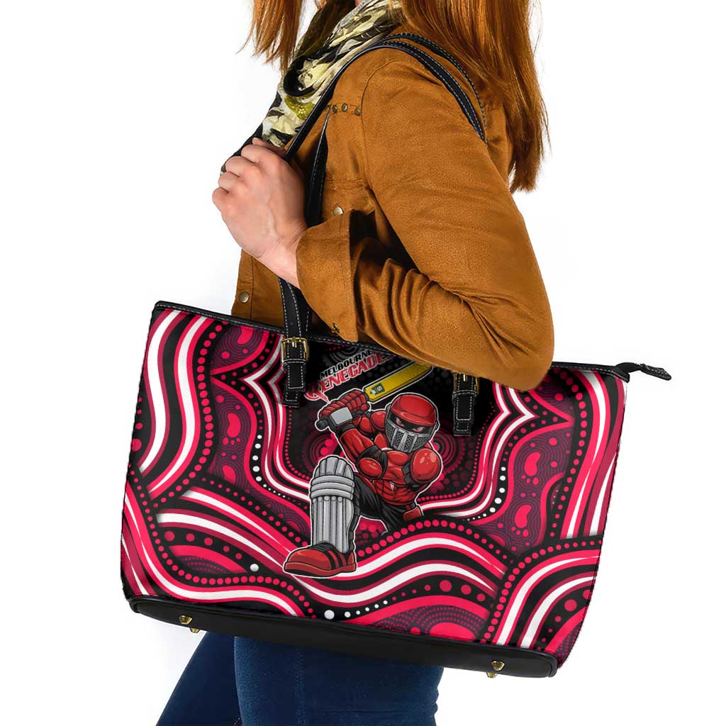 Melbourne Renegades Cricket Leather Tote Bag Australian Cricket Mascot - Modern Indigenous Style