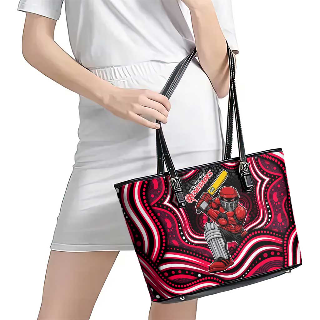 Melbourne Renegades Cricket Leather Tote Bag Australian Cricket Mascot - Modern Indigenous Style