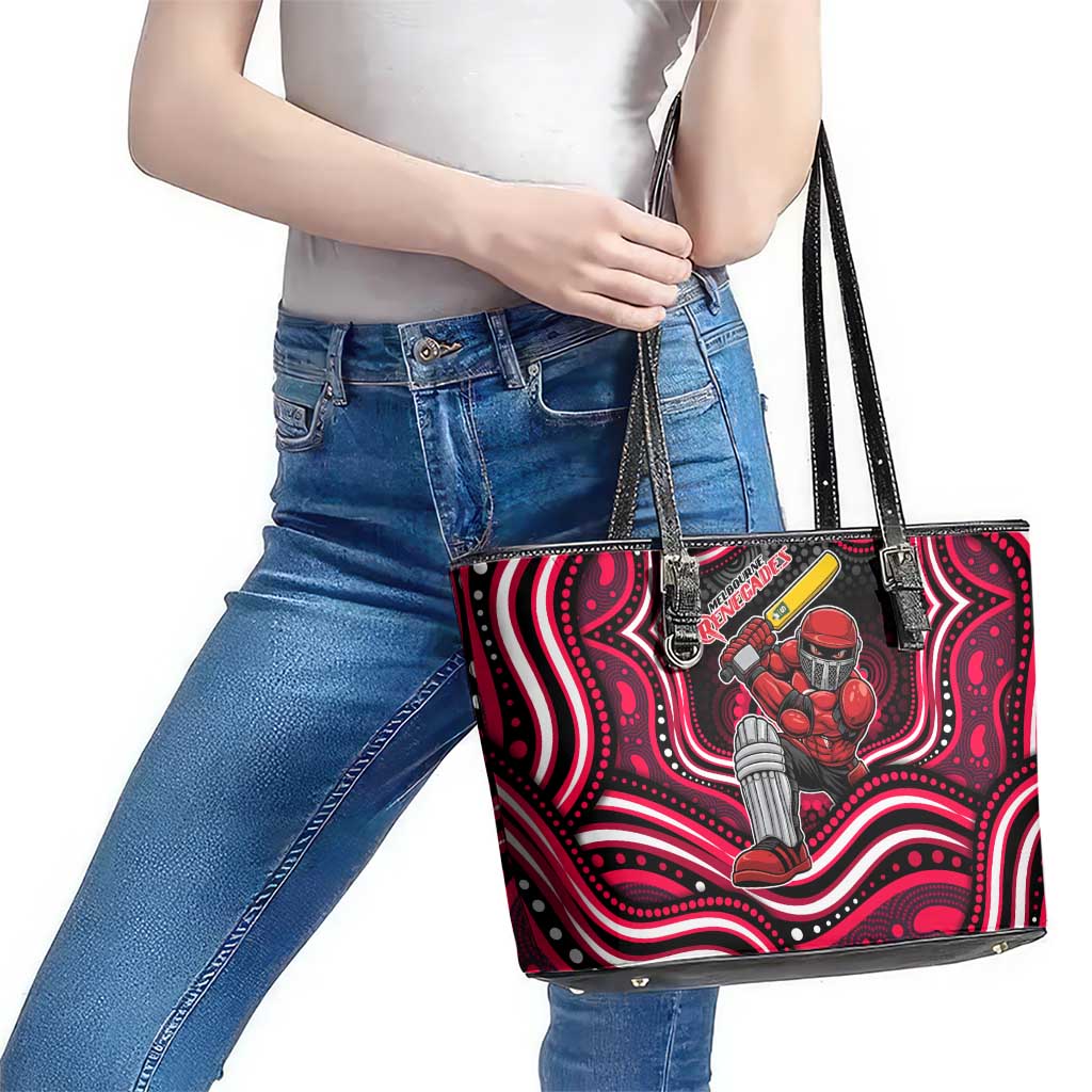 Melbourne Renegades Cricket Leather Tote Bag Australian Cricket Mascot - Modern Indigenous Style