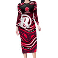 Melbourne Renegades Cricket Long Sleeve Bodycon Dress Australian Cricket Mascot - Modern Indigenous Style