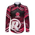 Melbourne Renegades Cricket Long Sleeve Button Shirt Australian Cricket Mascot - Modern Indigenous Style