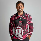 Melbourne Renegades Cricket Long Sleeve Polo Shirt Australian Cricket Mascot - Modern Indigenous Style