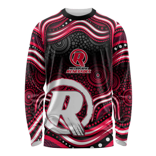 Melbourne Renegades Cricket Long Sleeve Shirt Australian Cricket Mascot - Modern Indigenous Style