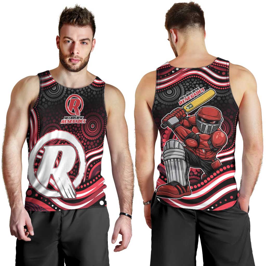 Melbourne Renegades Cricket Men Tank Top Australian Cricket Mascot - Modern Indigenous Style