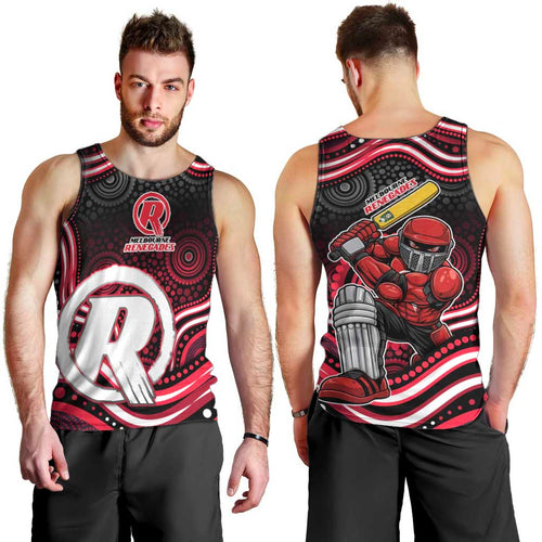 Melbourne Renegades Cricket Men Tank Top Australian Cricket Mascot - Modern Indigenous Style