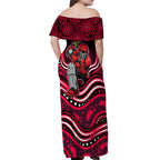 Melbourne Renegades Cricket Off Shoulder Maxi Dress Australian Cricket Mascot - Modern Indigenous Style