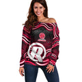 Melbourne Renegades Cricket Off Shoulder Sweater Australian Cricket Mascot - Modern Indigenous Style