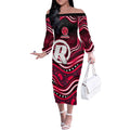 Melbourne Renegades Cricket Off The Shoulder Long Sleeve Dress Australian Cricket Mascot - Modern Indigenous Style