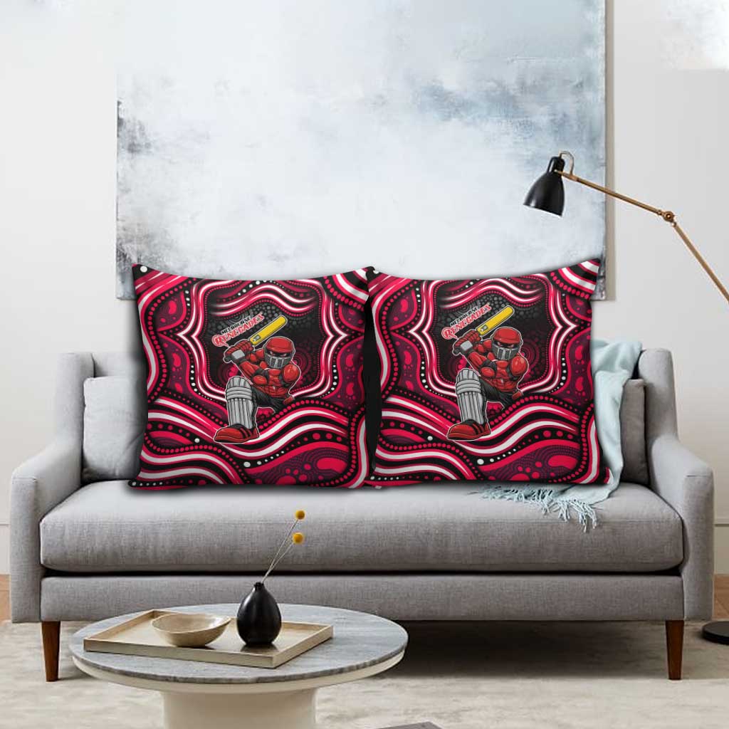 Melbourne Renegades Cricket Pillow Cover Australian Cricket Mascot - Modern Indigenous Style