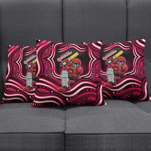Melbourne Renegades Cricket Pillow Cover Australian Cricket Mascot - Modern Indigenous Style