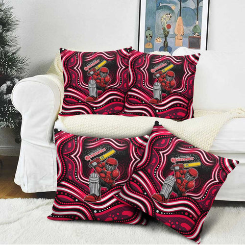 Melbourne Renegades Cricket Pillow Cover Australian Cricket Mascot - Modern Indigenous Style