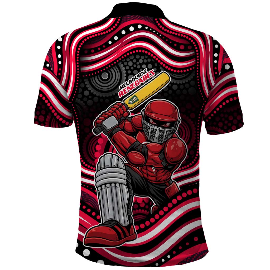 Melbourne Renegades Cricket Polo Shirt Australian Cricket Mascot - Modern Indigenous Style