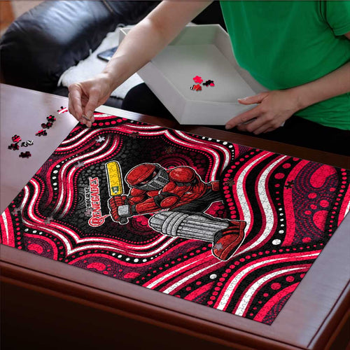 Melbourne Renegades Cricket Puzzle Australian Cricket Mascot - Modern Indigenous Style