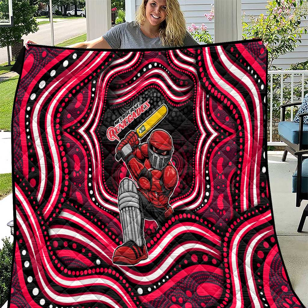 Melbourne Renegades Cricket Quilt Australian Cricket Mascot - Modern Indigenous Style