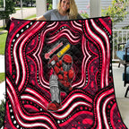 Melbourne Renegades Cricket Quilt Australian Cricket Mascot - Modern Indigenous Style
