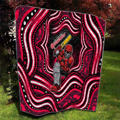 Melbourne Renegades Cricket Quilt Australian Cricket Mascot - Modern Indigenous Style