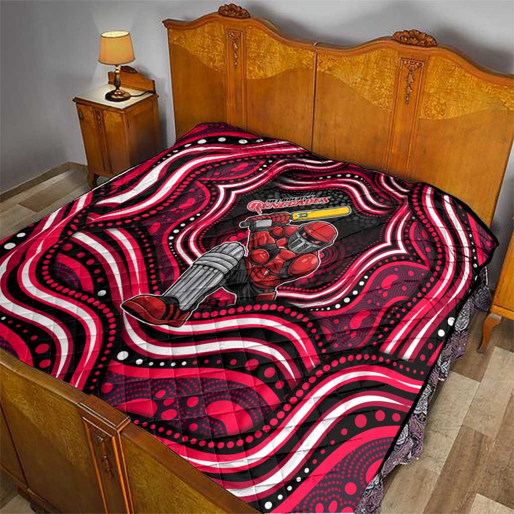 Melbourne Renegades Cricket Quilt Australian Cricket Mascot - Modern Indigenous Style