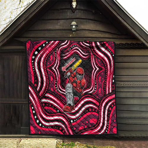Melbourne Renegades Cricket Quilt Australian Cricket Mascot - Modern Indigenous Style
